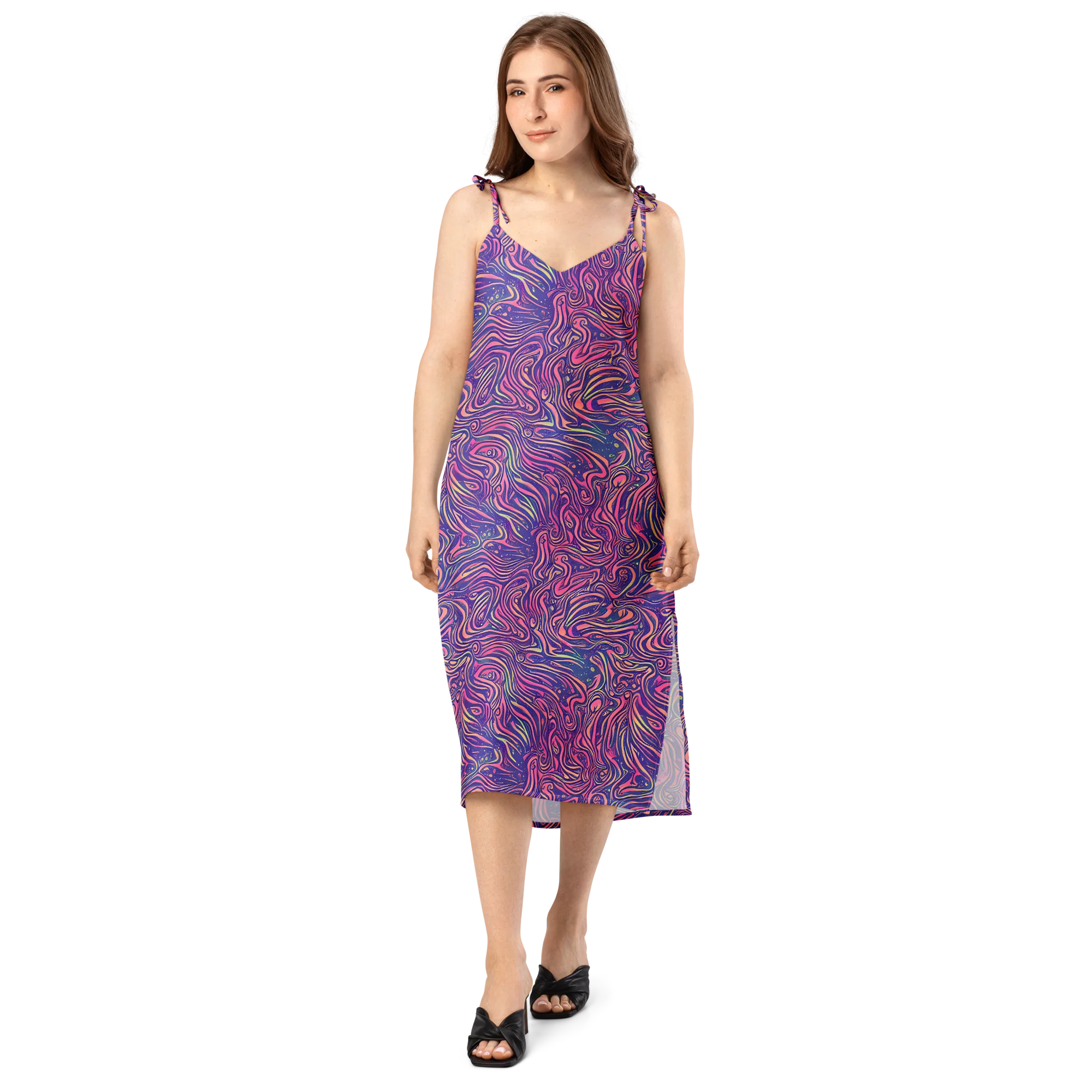 Electric Paisley on Slip Dress — Front