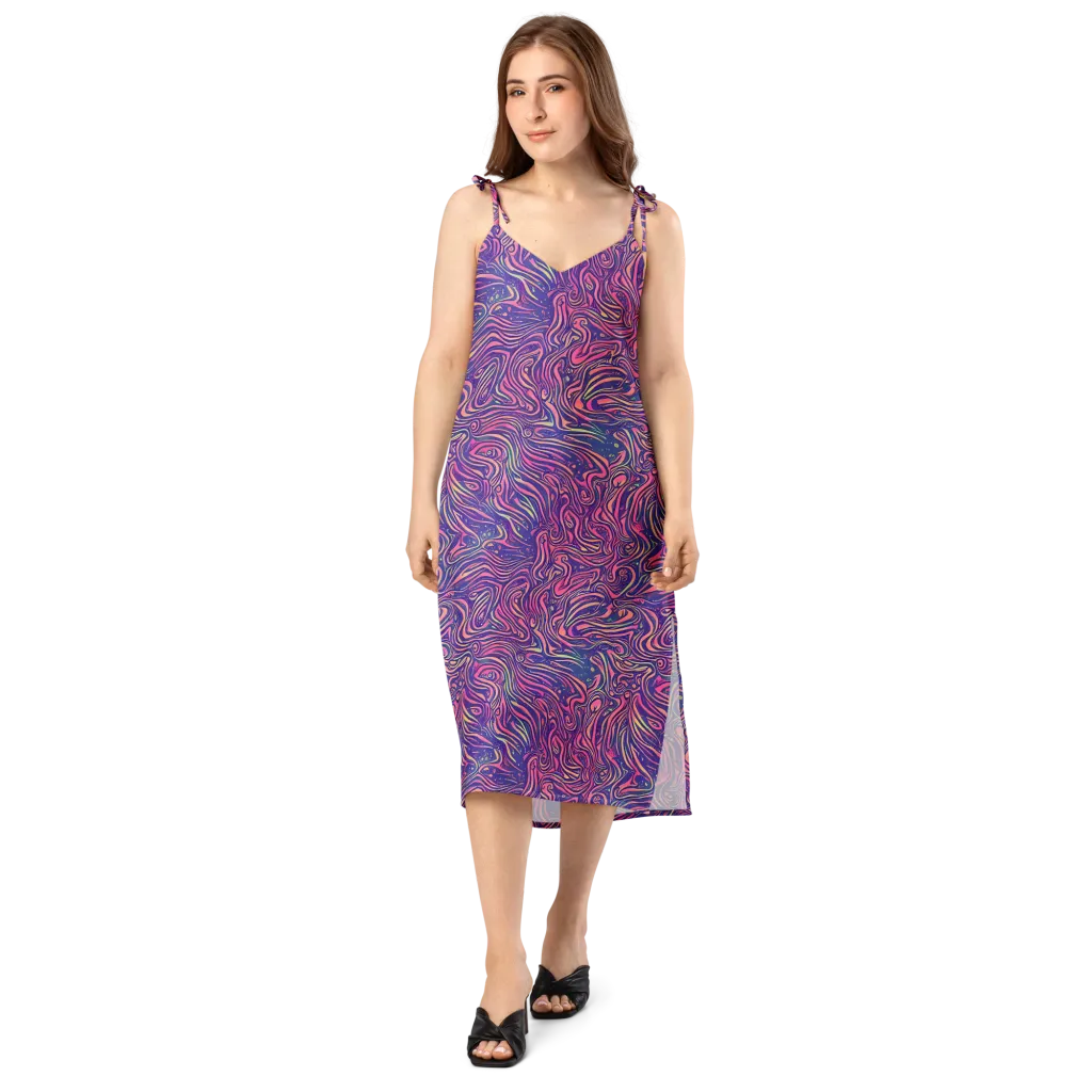 Electric Paisley on Slip Dress — Front