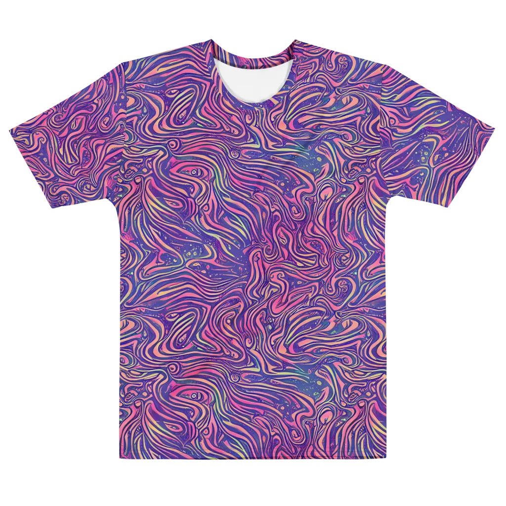 Electric Paisley on Men's Cotton Crew Neck T-Shirt — Front
