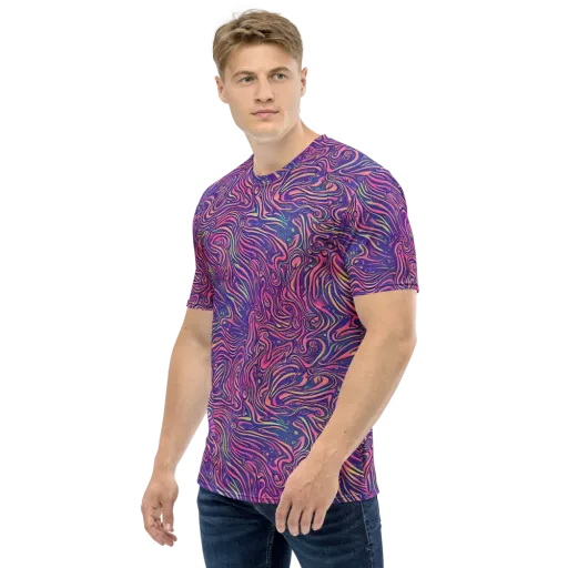 Electric Paisley on a Men's Crew Neck T-Shirt