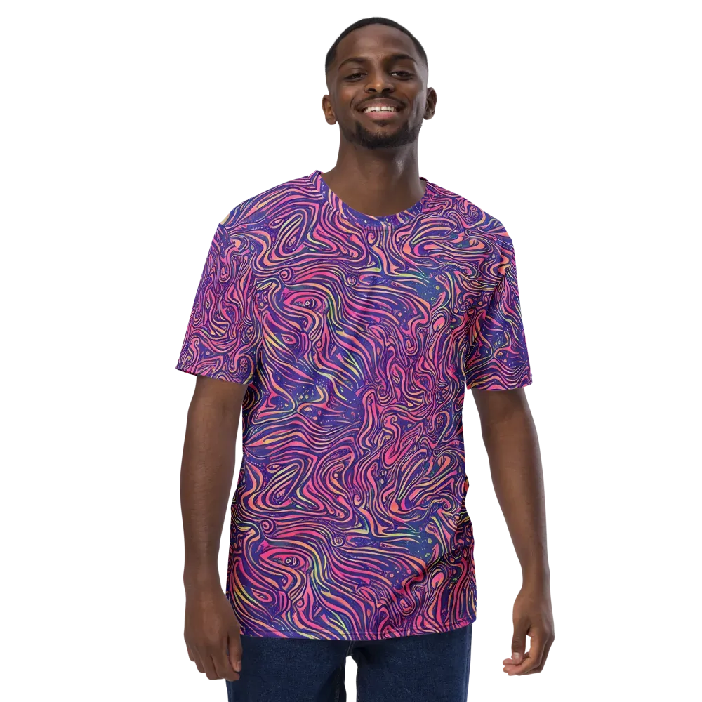 Electric Paisley on Men's Crew Neck T-Shirt — Front