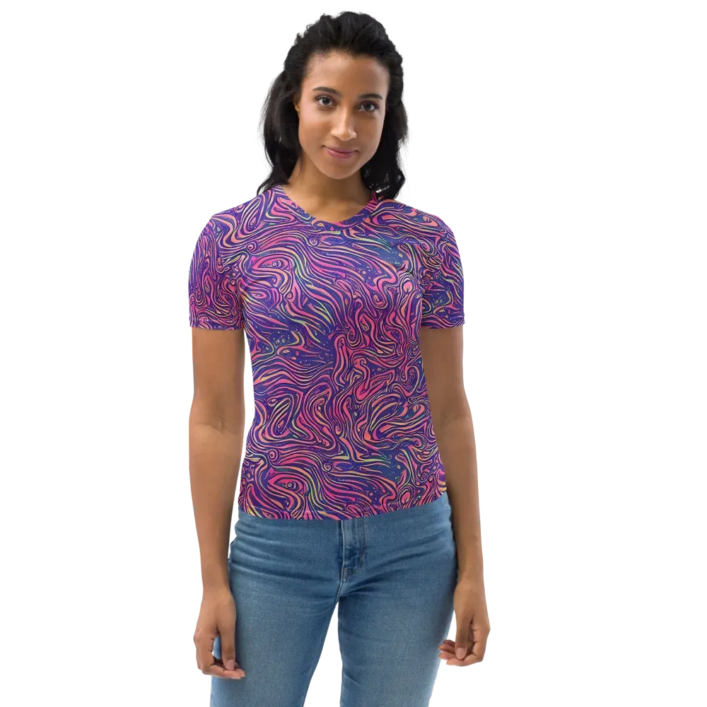 Electric Paisley on Women's Crew Neck T-Shirt — Front