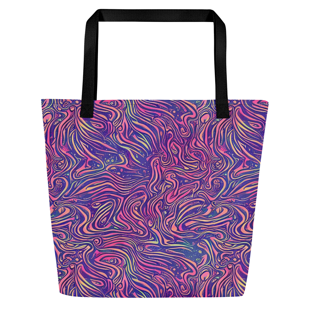 Electric Paisley on Large Tote Bag W/ Pocket — Front