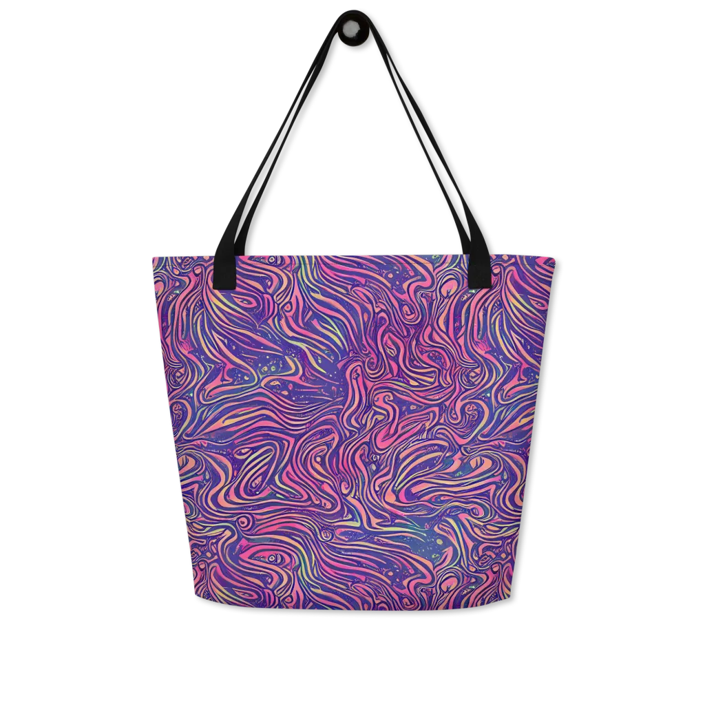 Electric Paisley on Large Tote Bag W/ Pocket — Front