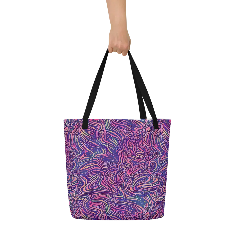 Electric Paisley on Large Tote Bag W/ Pocket — Front