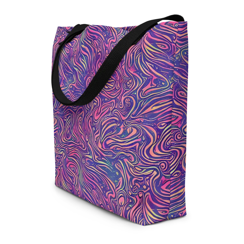 Electric Paisley on Large Tote Bag W/ Pocket — Front
