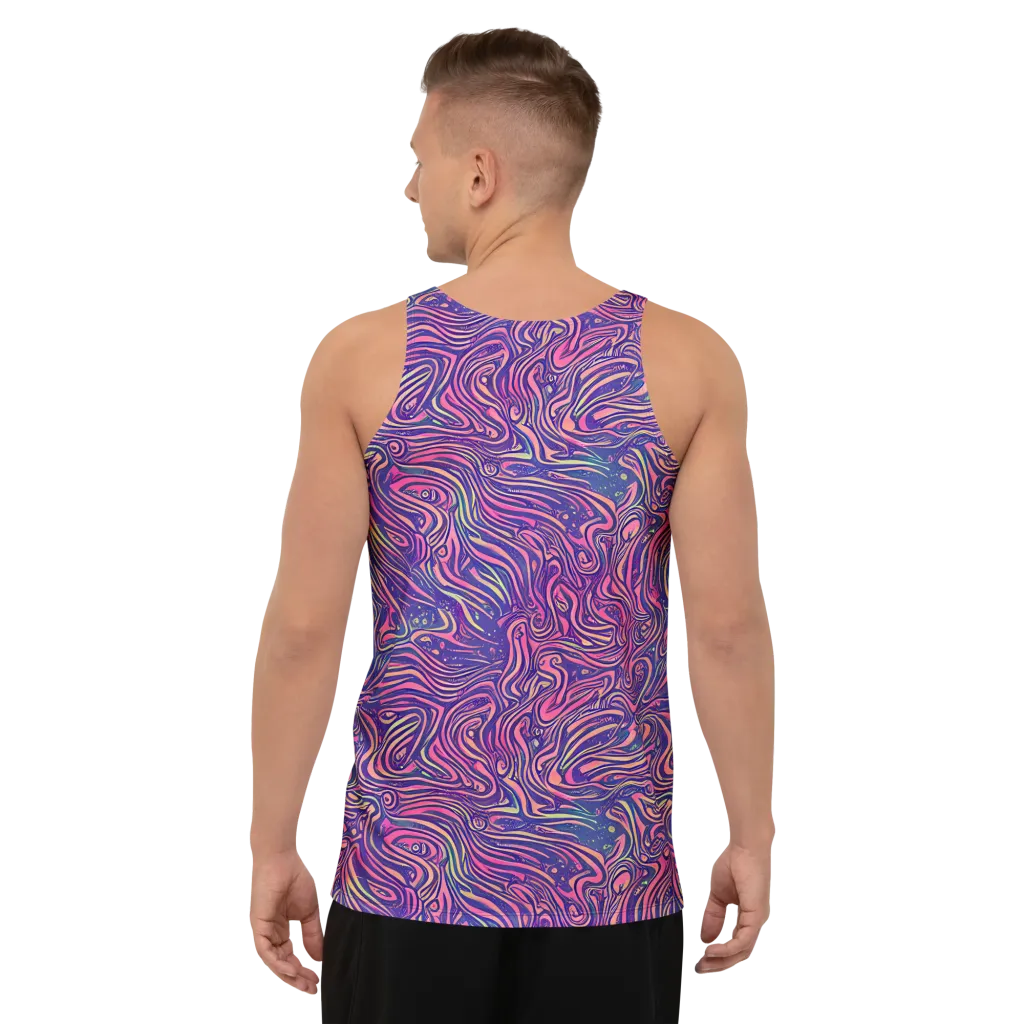 Electric Paisley on Men's Tank Top — Back