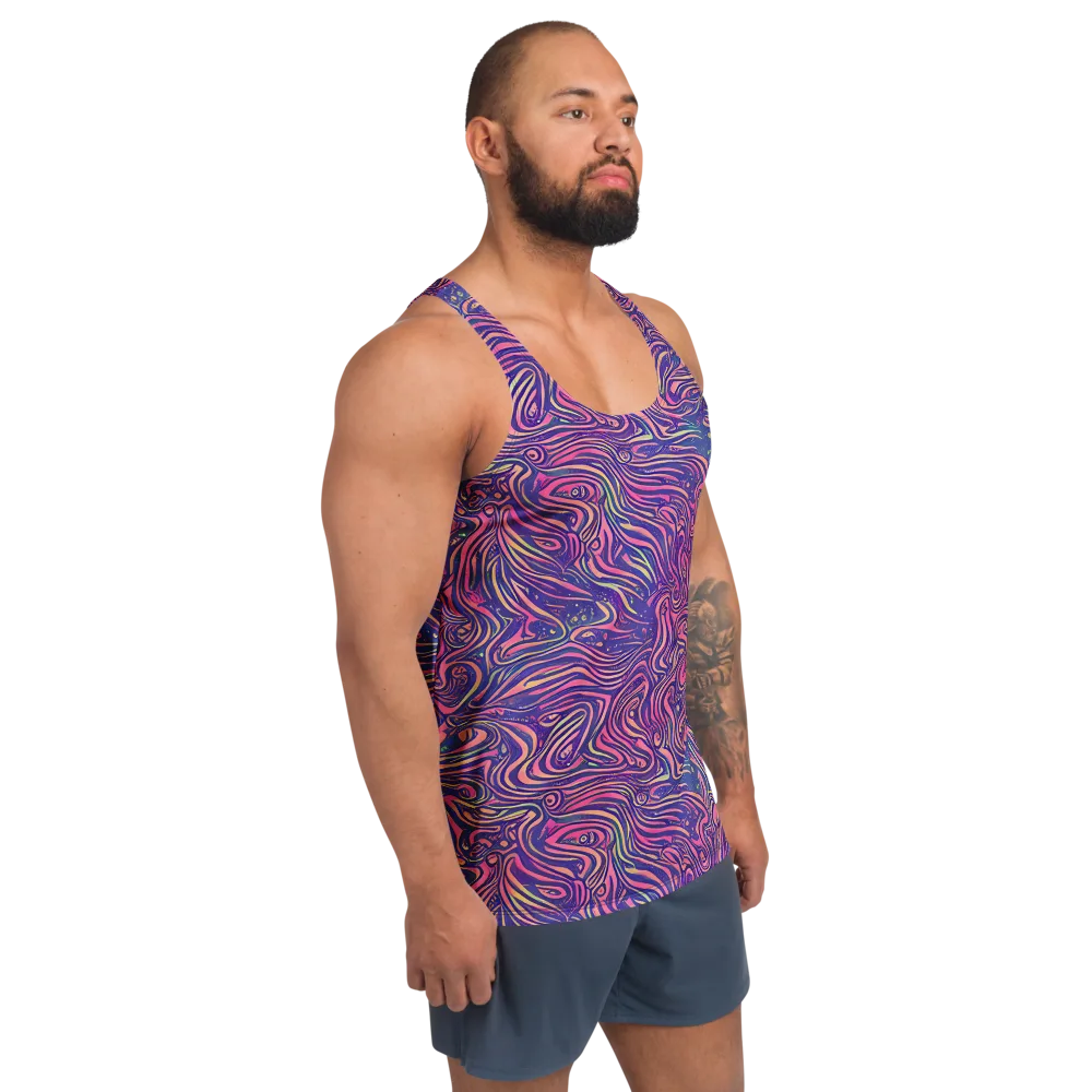 Electric Paisley on Men's Tank Top — Right Front