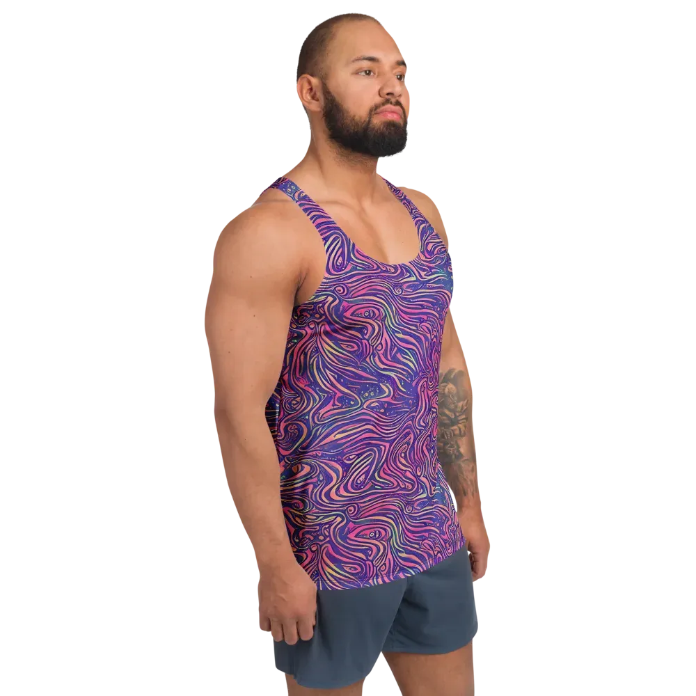 Electric Paisley on Men's Tank Top — Right Front