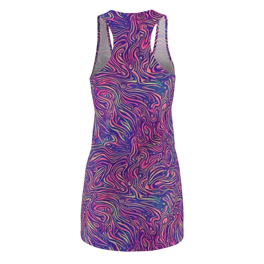 Electric Paisley on Racerback Dress — Back