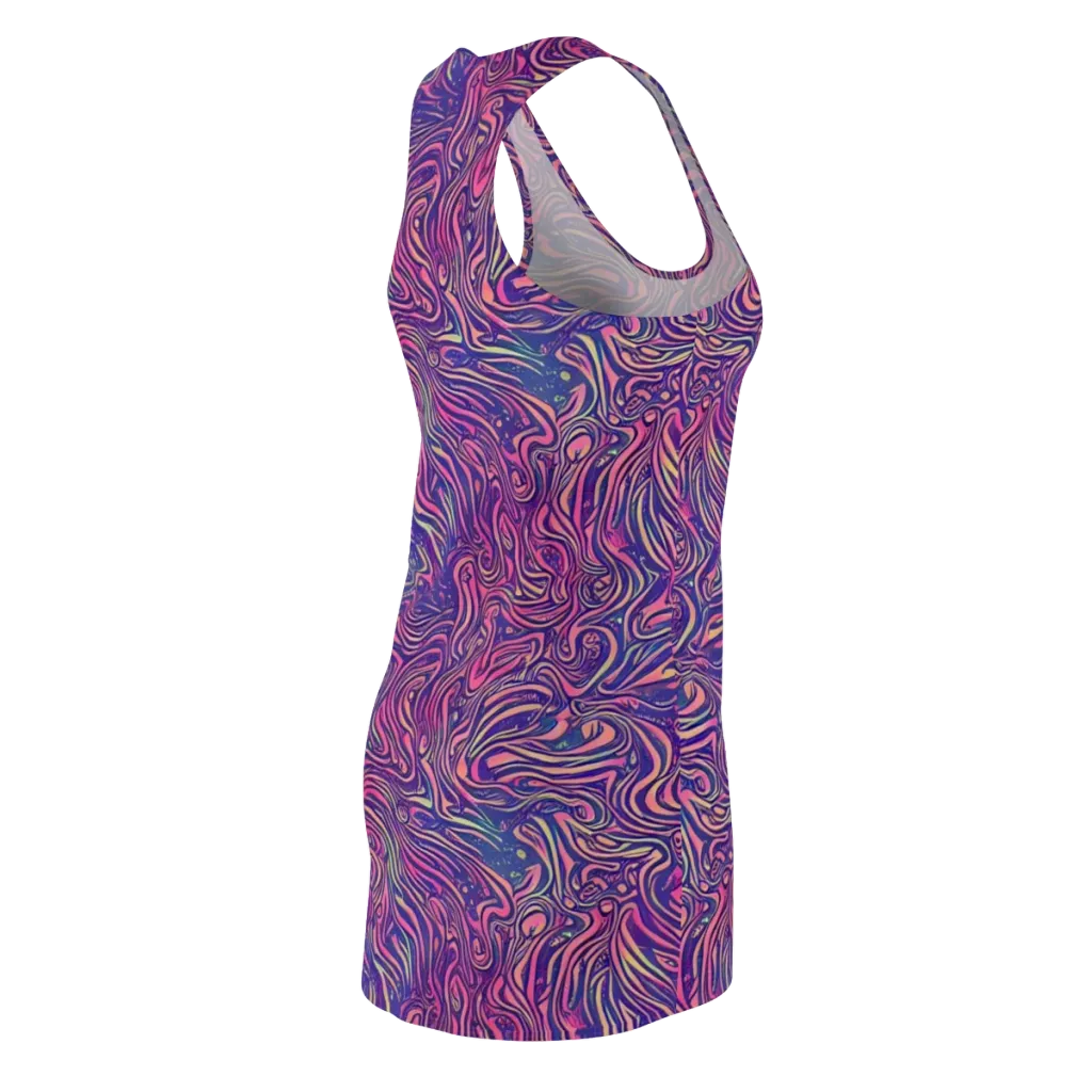 Electric Paisley on Racerback Dress — Back Side