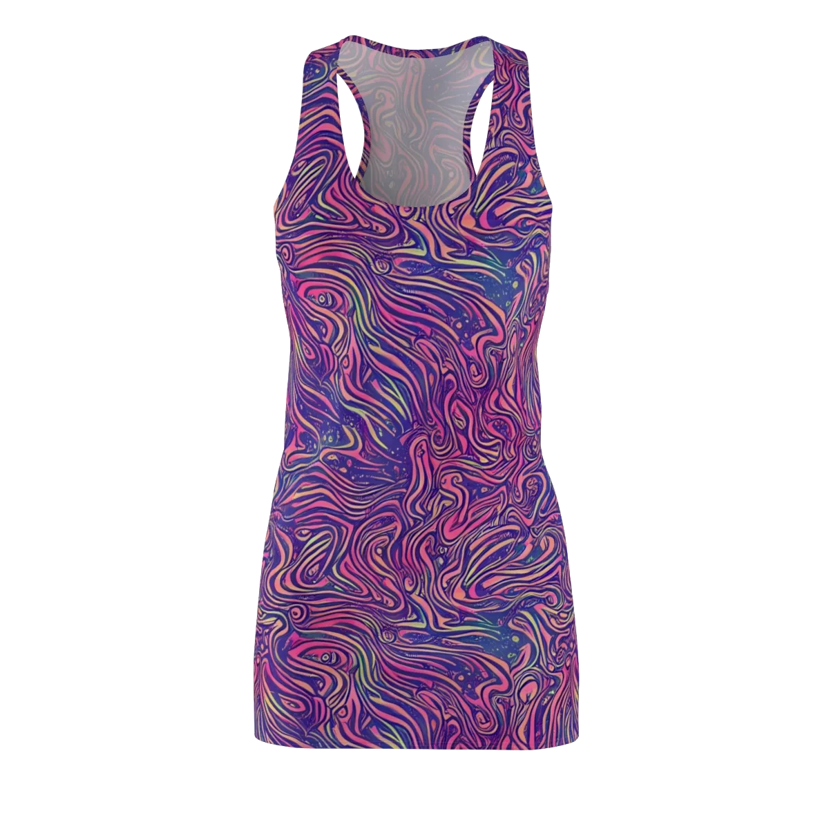 Electric Paisley on Racerback Dress — Front
