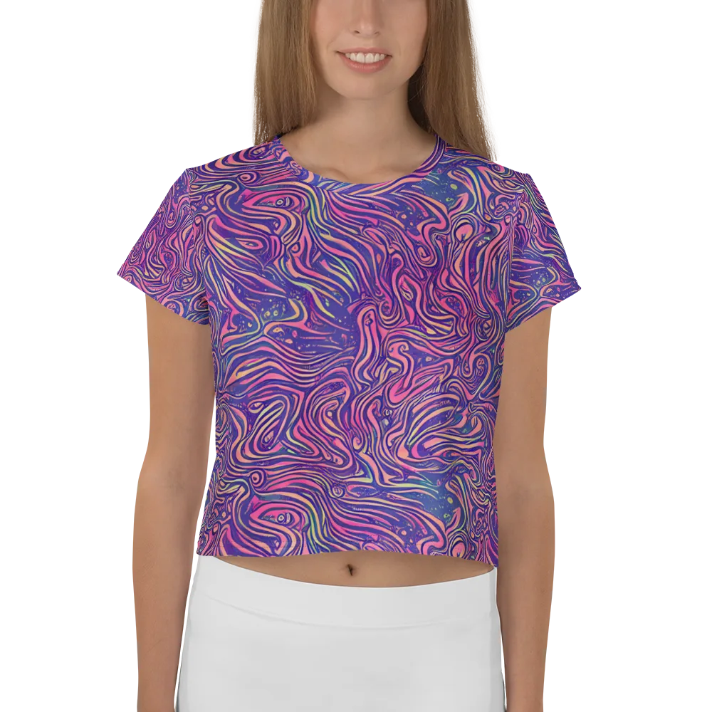 Electric Paisley on Crop Tee — Front