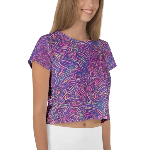 Electric Paisley on a Crop Tee