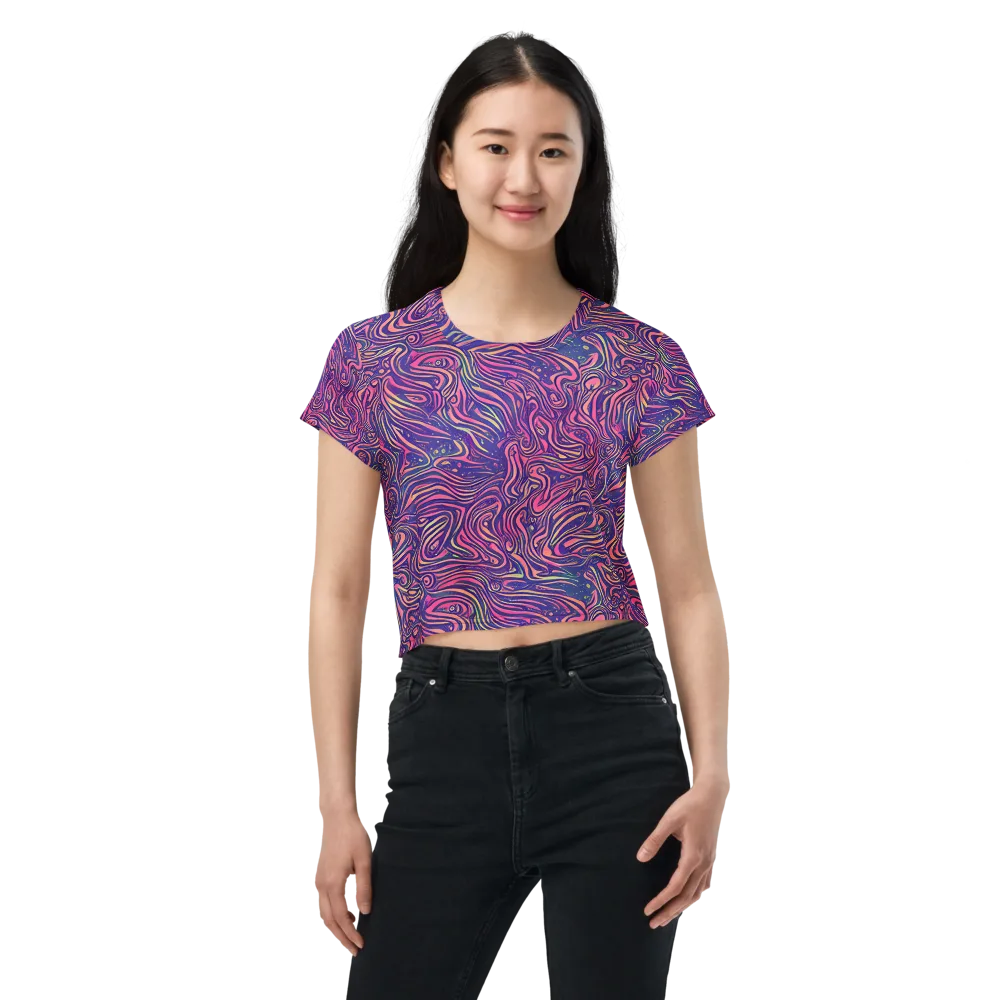Electric Paisley on Crop Tee — Front