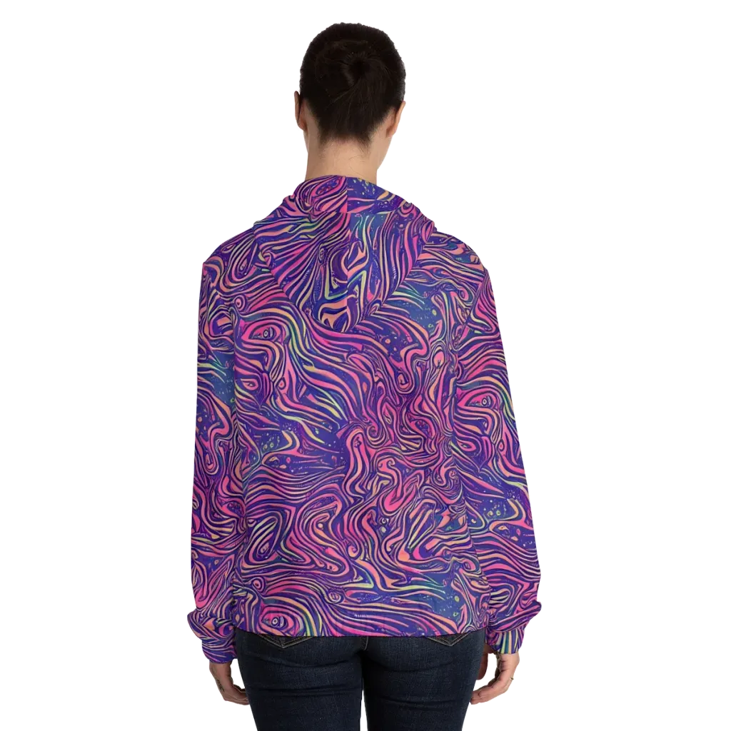 Electric Paisley on Women's Full-Zip Hoodie — Back On Person