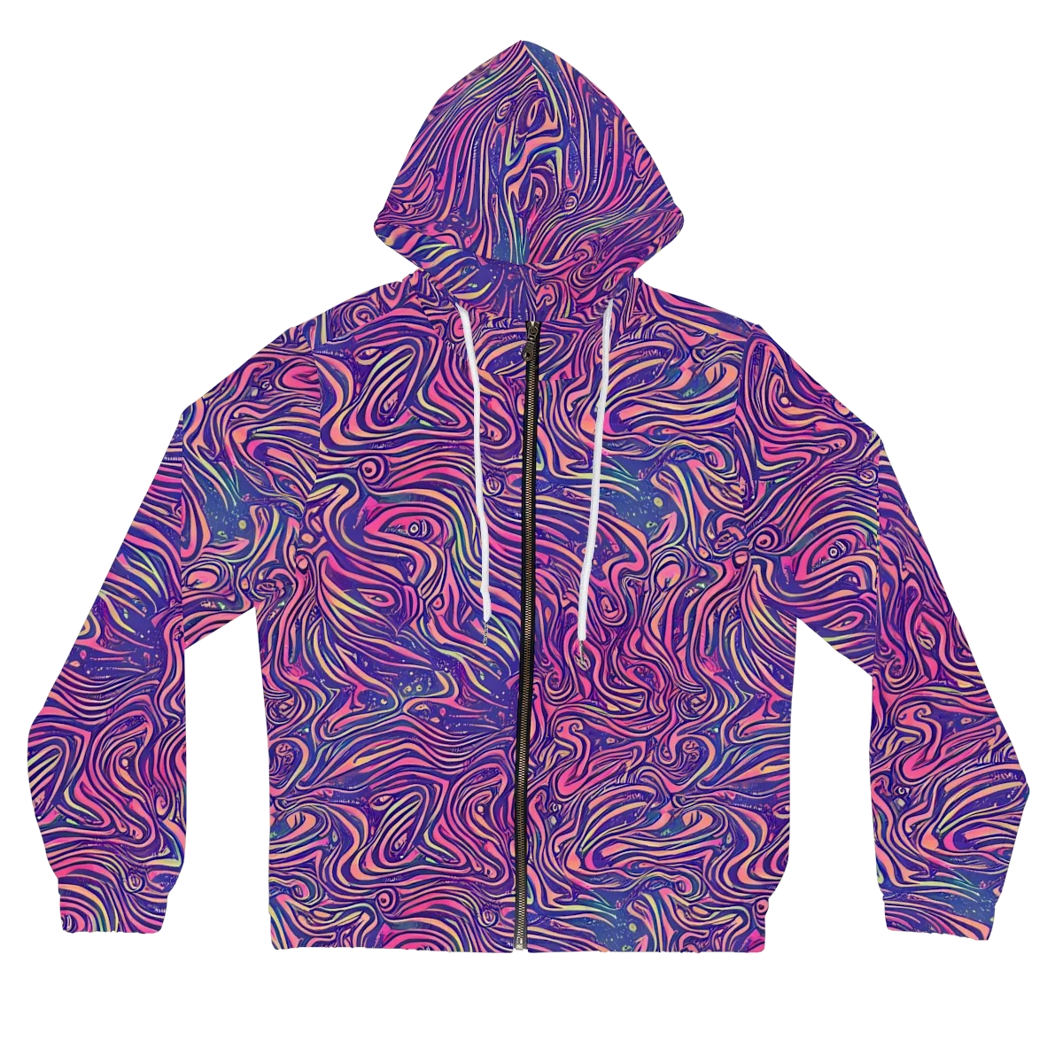 Electric Paisley on Women's Full-Zip Hoodie — Front