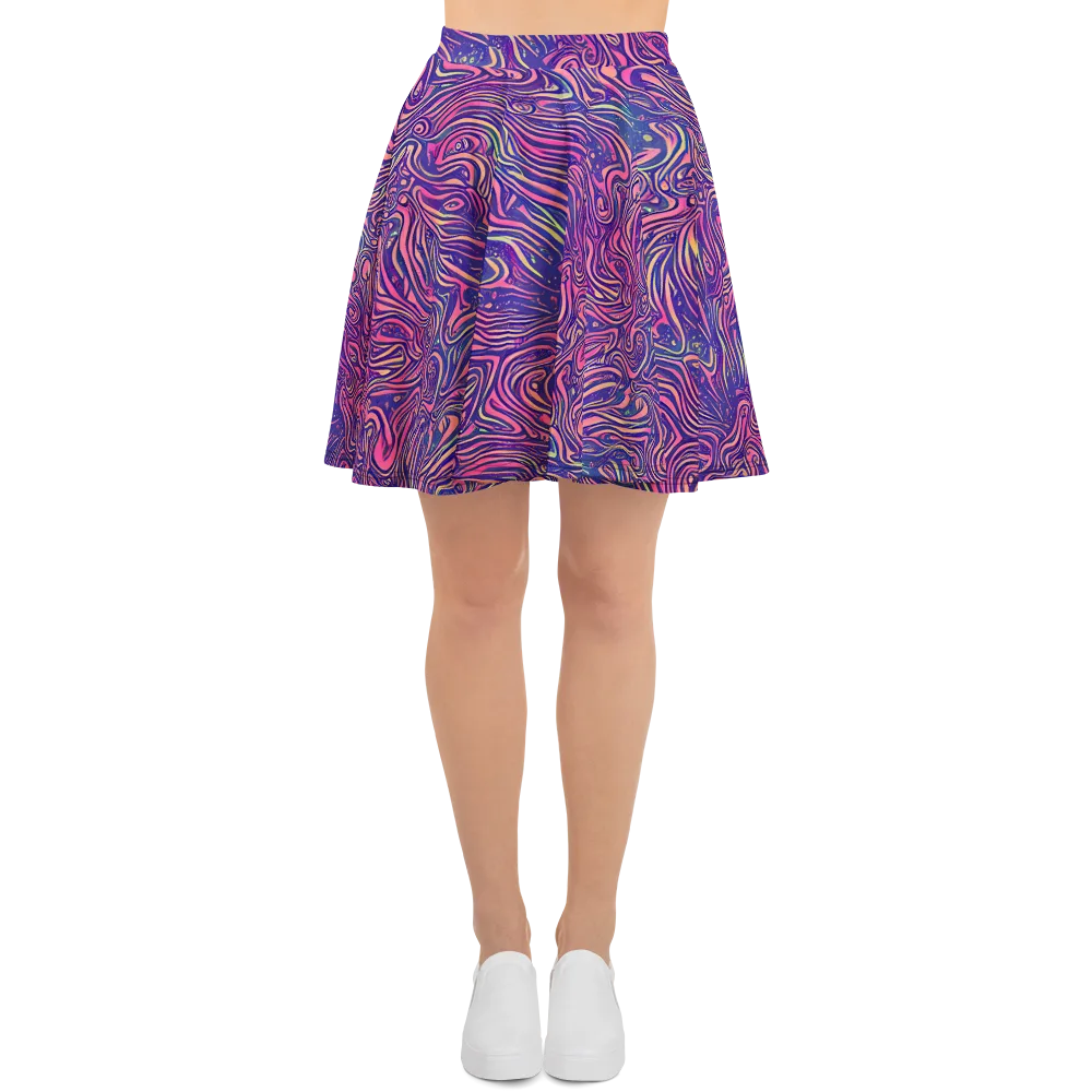 Electric Paisley on Skater Skirt — Front