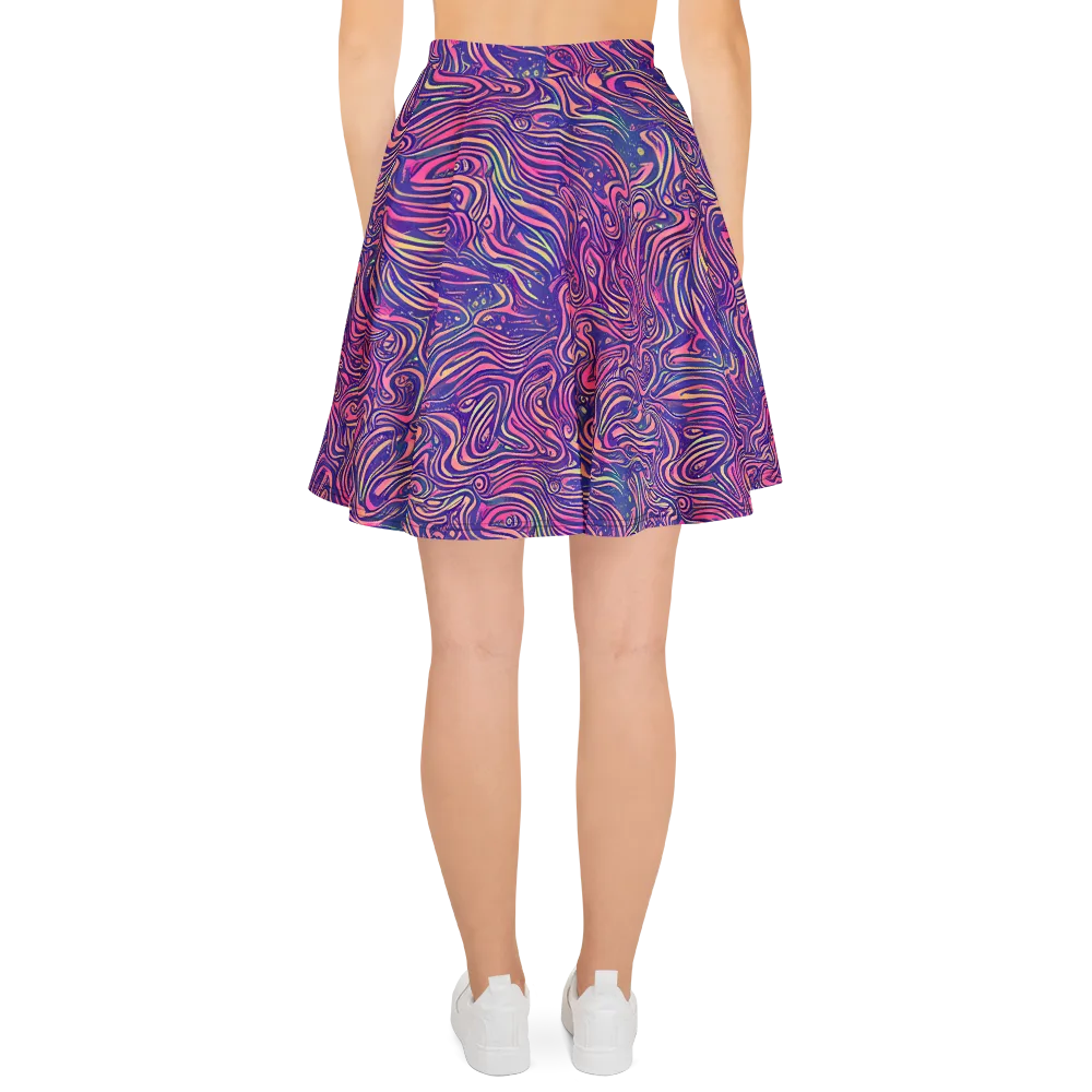 Electric Paisley on Skater Skirt — Back