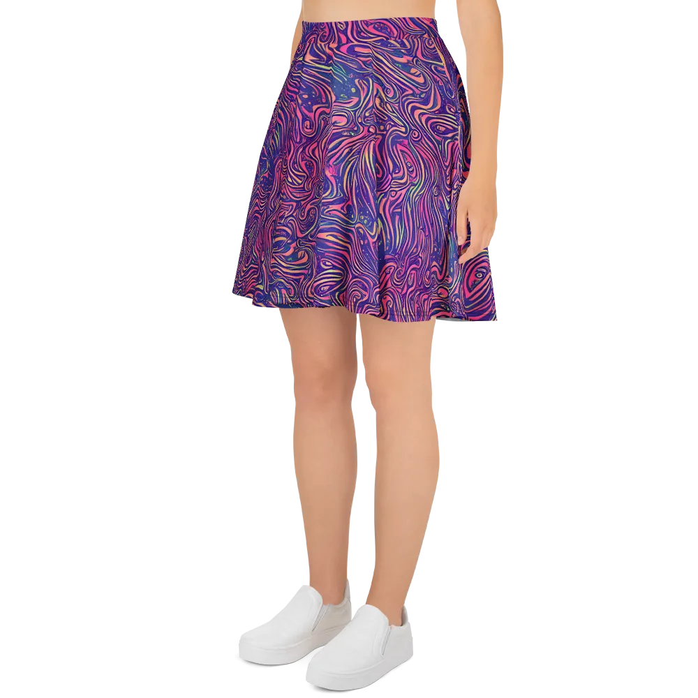Electric Paisley on Skater Skirt — Left