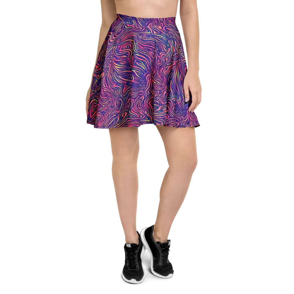 Electric Paisley on Skater Skirt — Front
