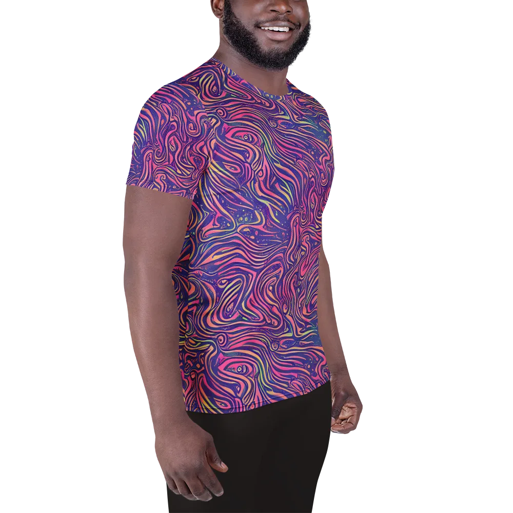 Electric Paisley on Men's Athletic T-Shirt — Right