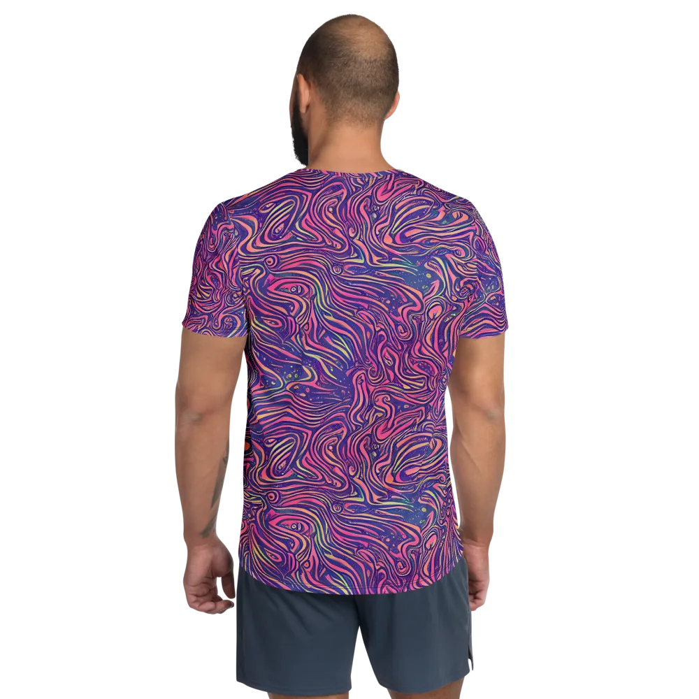 Electric Paisley on Men's Athletic T-Shirt — Back