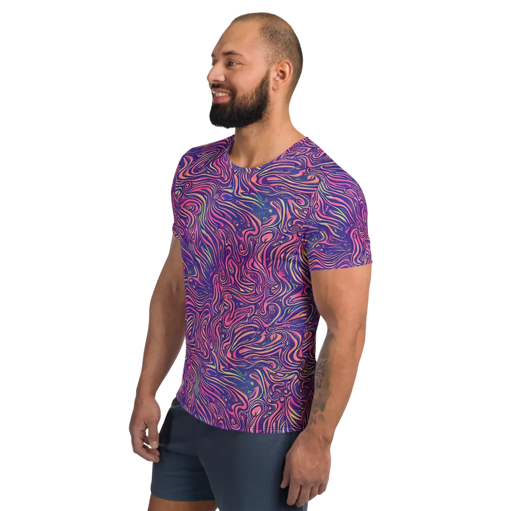 Electric Paisley on Men's Athletic T-Shirt — Left