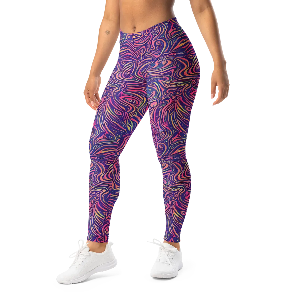 Electric Paisley on Leggings — Left Front