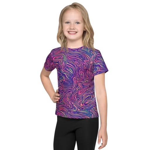 Electric Paisley on a Kids Crew Neck T-Shirt
