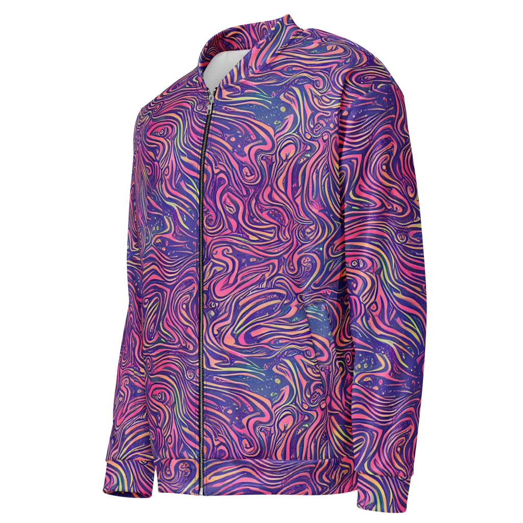 Electric Paisley on Bomber Jacket — Left Front