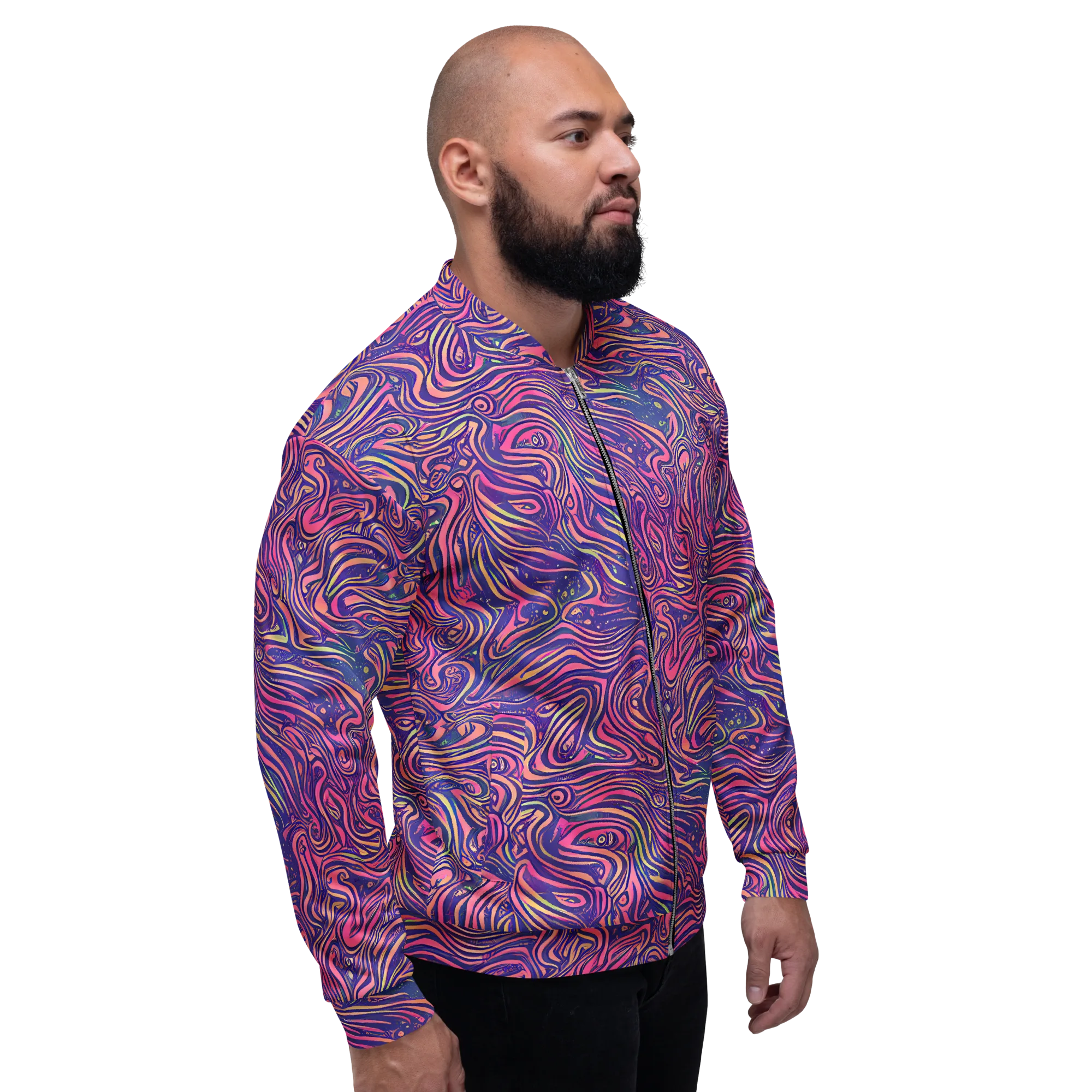 Electric Paisley on Bomber Jacket — Right