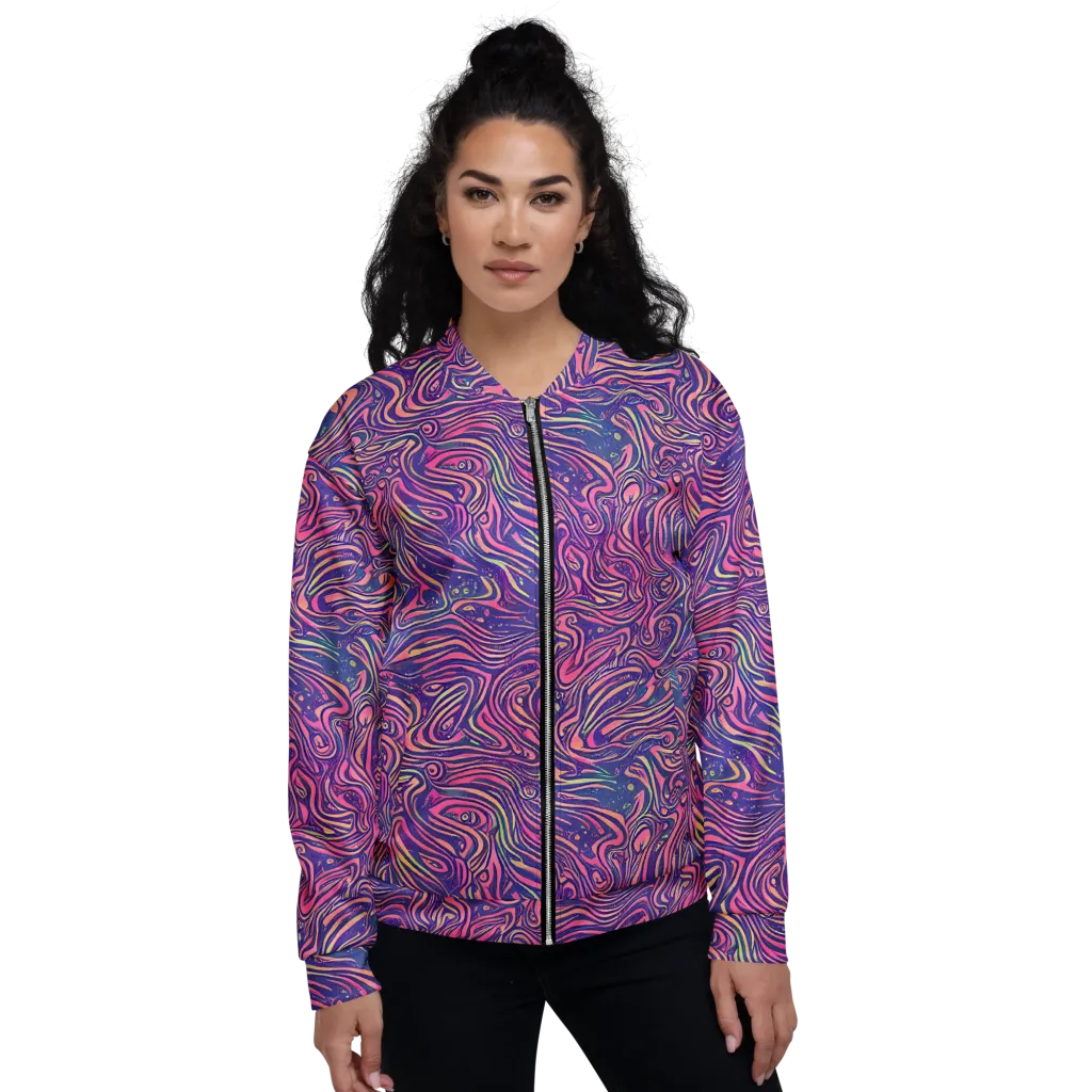 Electric Paisley on Bomber Jacket — Front