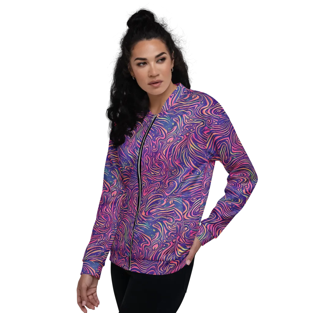 Electric Paisley on Bomber Jacket — Left