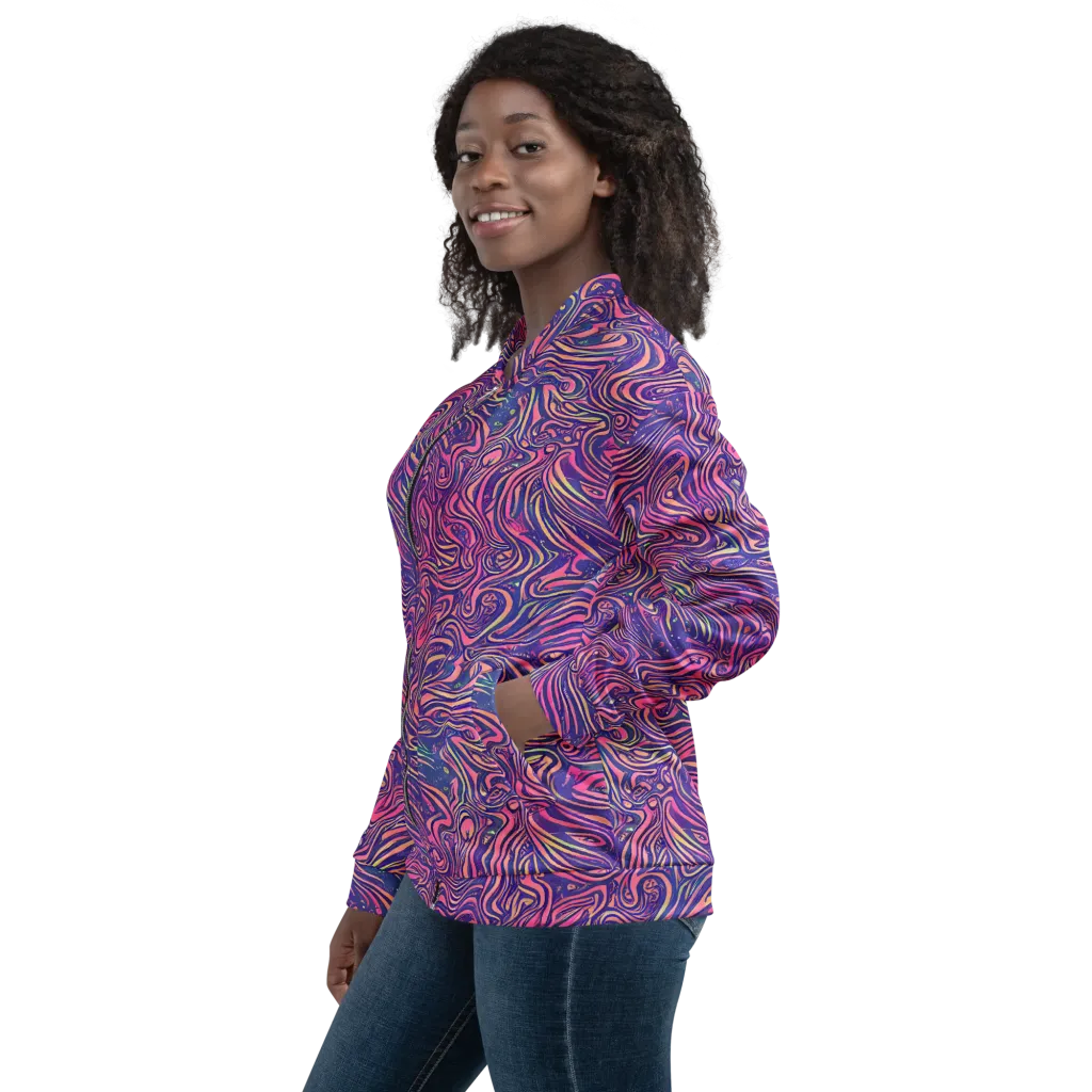 Electric Paisley on Bomber Jacket — Left