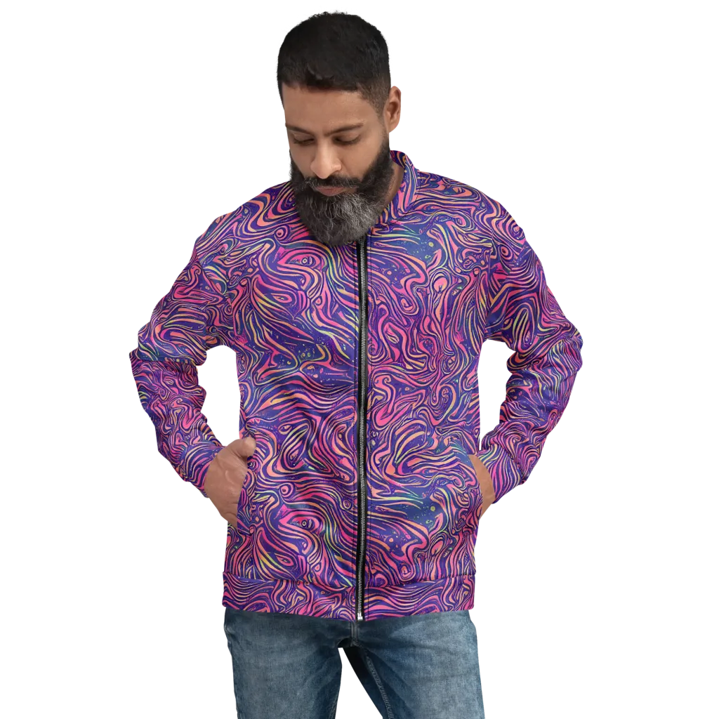 Electric Paisley on Bomber Jacket — Front
