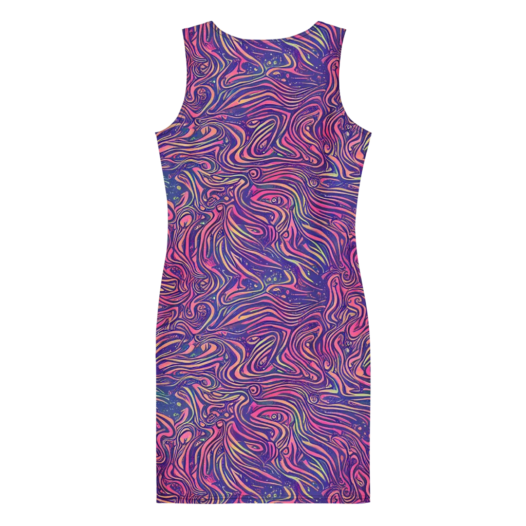 Electric Paisley on Bodycon Dress — Back