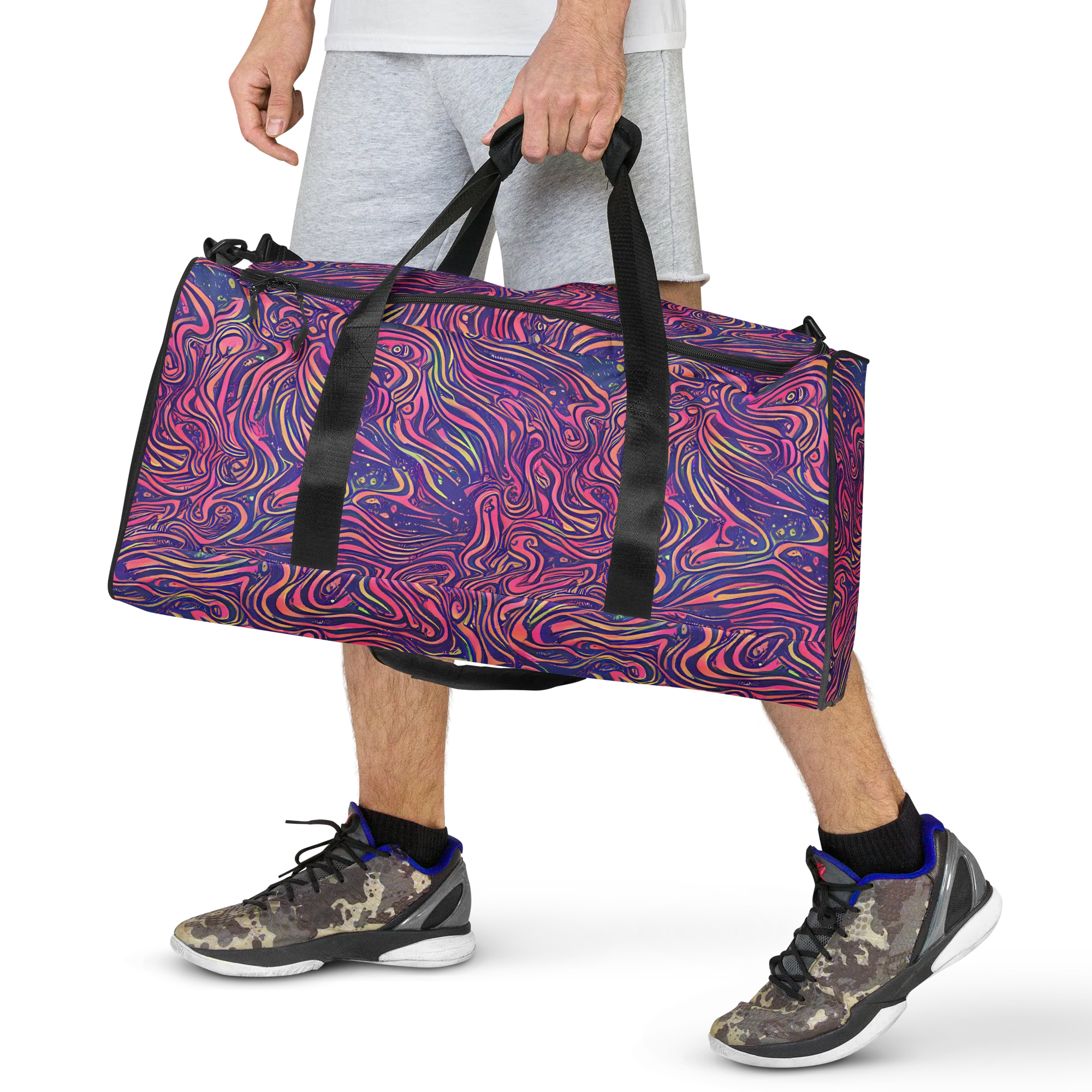 Electric Paisley on Duffle Bag — Front