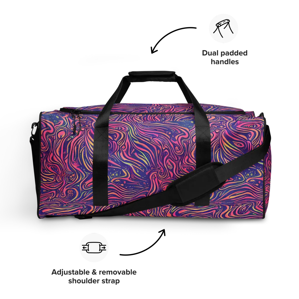 Electric Paisley on Duffle Bag — Front