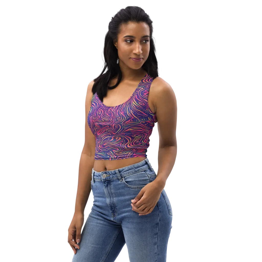 Electric Paisley on Crop Top — Left Front