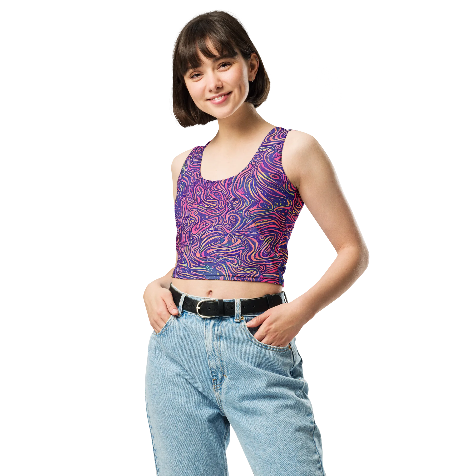 Electric Paisley on Crop Top — Front