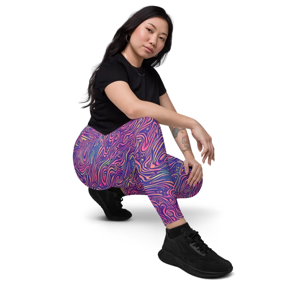 Electric Paisley on Leggings with Pockets — Right Front