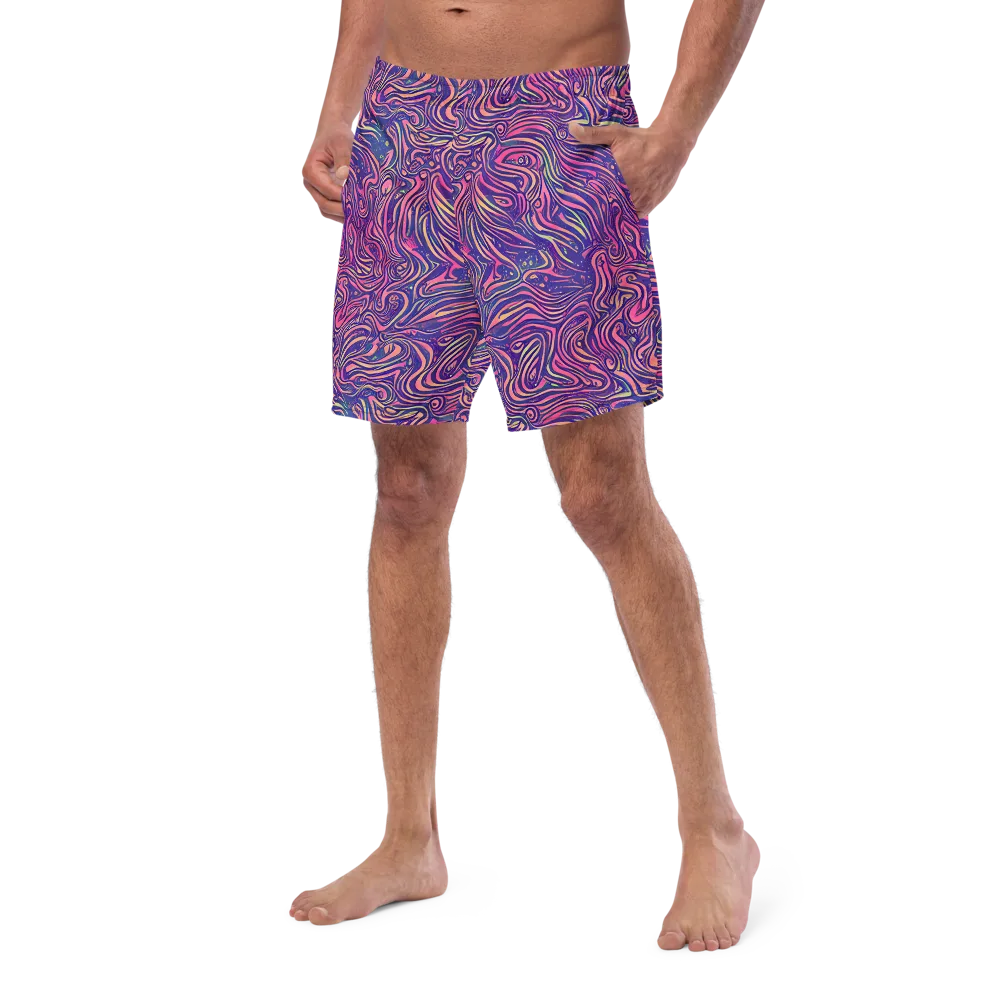 Electric Paisley on Swim Trunks — Left Front