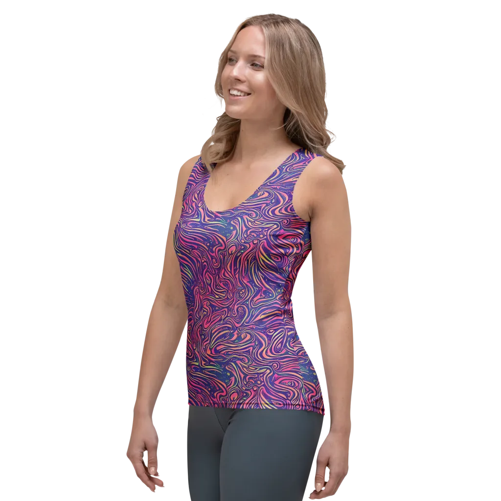 Electric Paisley on Women's Tank Top — Left Front