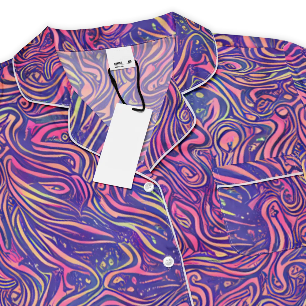 Electric Paisley on Women's Short Sleeve Pajama Top — Product details