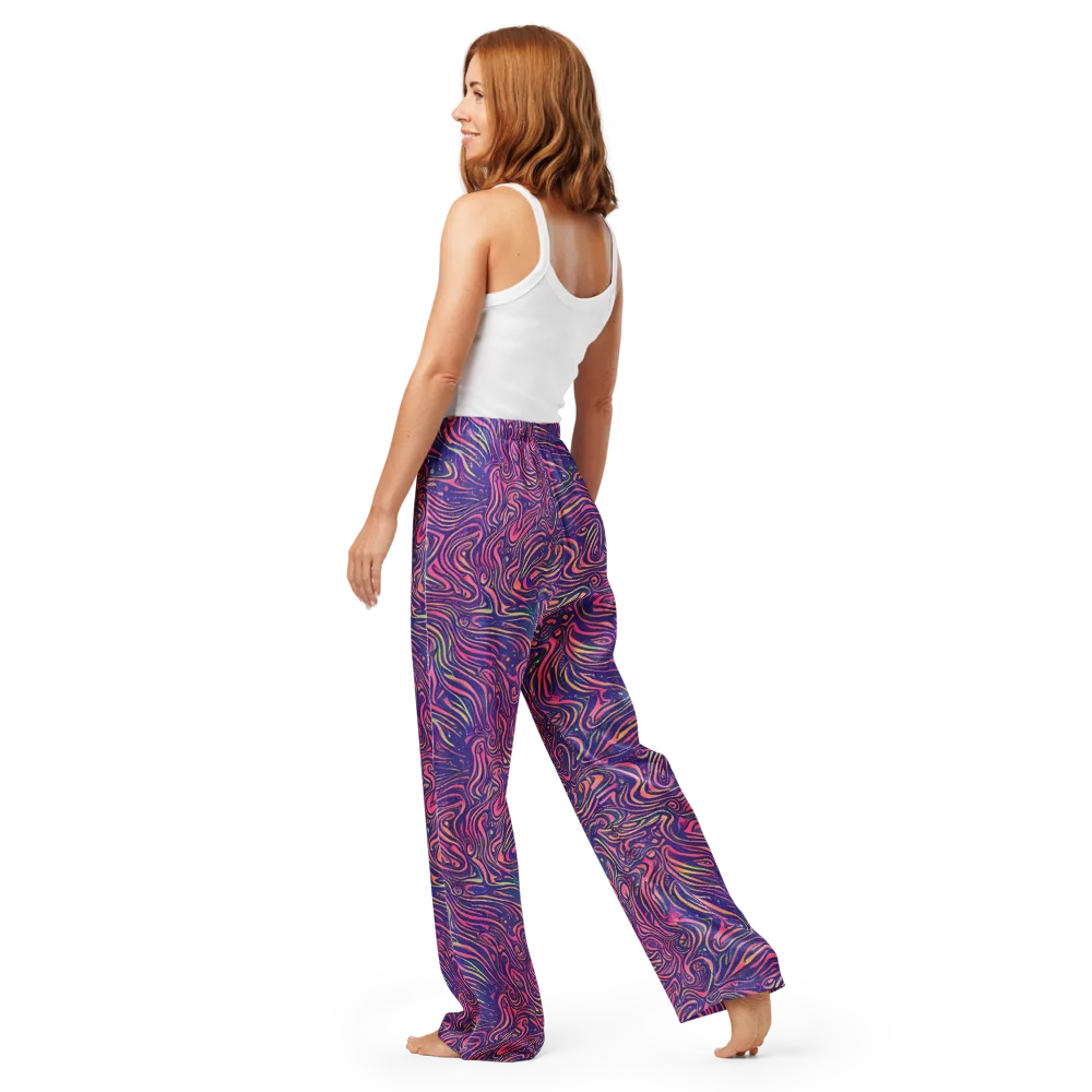 Electric Paisley on Women's Pajama Pants — Back