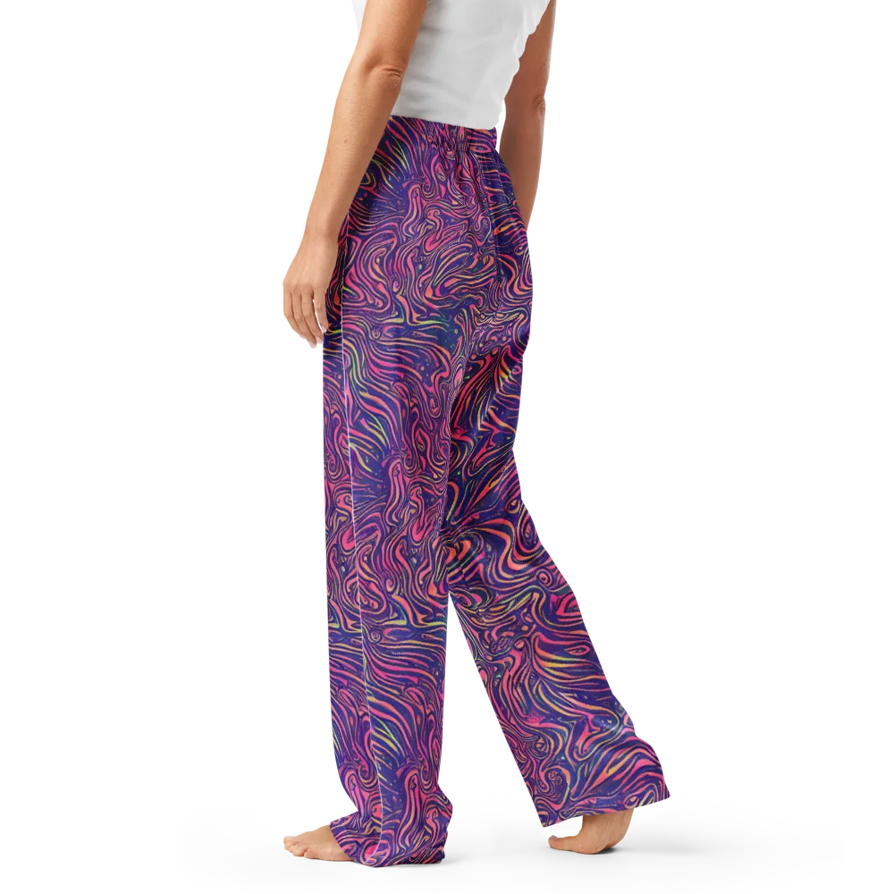 Electric Paisley on Women's Pajama Pants — Left