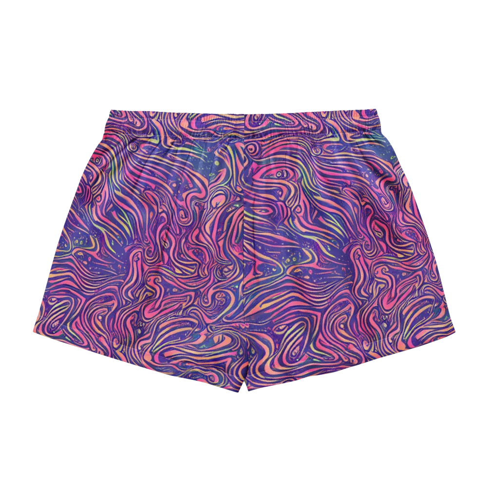 Electric Paisley on Women's Pajama Shorts — Back