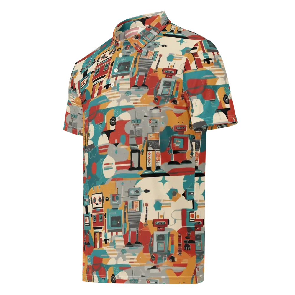 Chrome Daydream on Men's Slim Fit Polo Shirt — Left Front