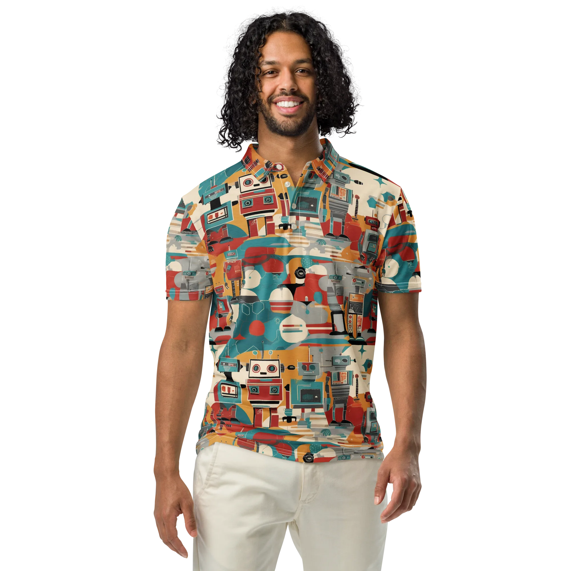 Chrome Daydream on Men's Slim Fit Polo Shirt — Front